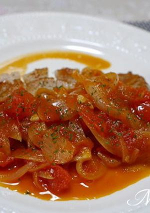 トマト玉ねぎソース　ポークソテー-レシピのメイン写真