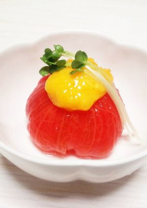 冷た~い☆冷やしトマトの黄身酢掛け-レシピのメイン写真