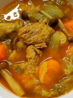 豚肉とレタスの野菜カレー風煮込みスープ♪-レシピのメイン写真
