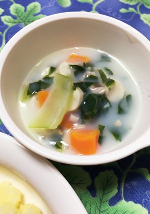 離乳食。ソーセージで青梗菜のクリーム煮-レシピのメイン写真