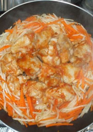 鶏胸肉ナポリタン風照り焼き♪簡単煮るだけ-レシピのメイン写真