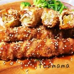 รูปของ 簡単ふわジューシー♪茄子の肉巻きカツ☆