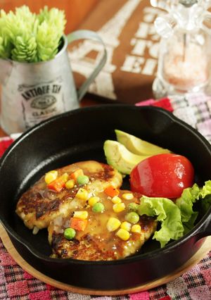*ヘルシー♡豆腐の甘酢あんかけ蟹バーグ♪-レシピのメイン写真