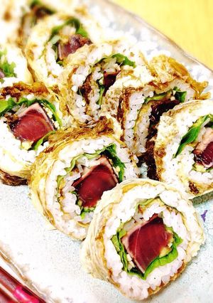 鰹のたたきとおぼろ昆布で簡単土佐巻き-レシピのメイン写真
