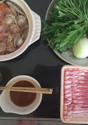 冷房対策で、一人鍋に水菜 de 常夜鍋-レシピのメイン写真