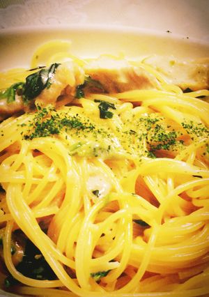 鶏肉とほうれん草のクリームパスタ-レシピのメイン写真