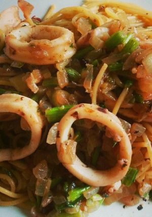 スルメイカと蕪の葉パスタ-レシピのメイン写真