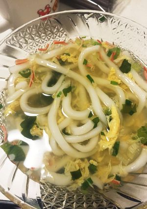 ズボラ卵スープうどん-レシピのメイン写真