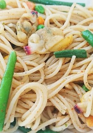ｱｵﾔｷﾞといんげんのピリ辛和風パスタ-レシピのメイン写真