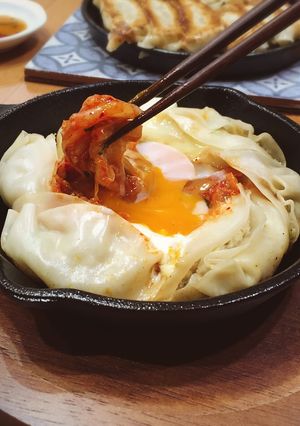 王将餃子とキムチのビビンバ風-レシピのメイン写真