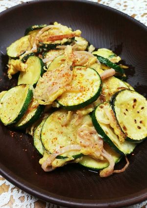 ズッキーニの卵とじ☆ぽん酢かけ♪-レシピのメイン写真