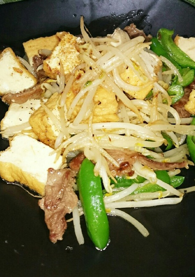 厚揚げで増量 豚肉ともやしの塩炒め-レシピのメイン写真