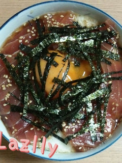 我が家の山かけ丼♪漬けマグロ仕立て-レシピのメイン写真