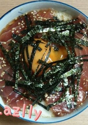 我が家の山かけ丼♪漬けマグロ仕立て-レシピのメイン写真