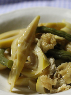 淡竹(ハチク)とインゲンと油揚げの煮物-レシピのメイン写真
