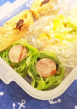 お弁当に!レンジでウインナー巻きキャベツ-レシピのメイン写真