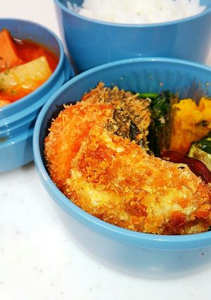 息子弁当　鮭のツナマヨ衣フライ弁当-レシピのメイン写真