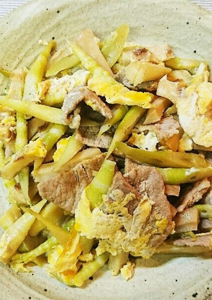 ☆ 姫竹・豚肉・焼きちくわの玉子とじ炒め-レシピのメイン写真