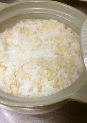 土鍋で簡単♬一合+もち麦でダイエット♬-レシピのメイン写真