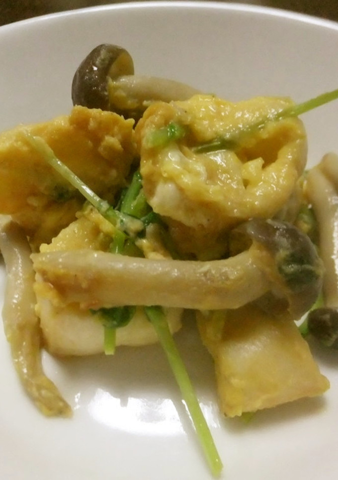 豆苗とお麩の卵炒め-レシピのメイン写真