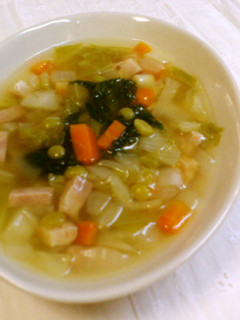 乾燥豆と野菜のコロコロスープ-レシピのメイン写真