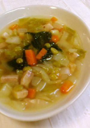 乾燥豆と野菜のコロコロスープ-レシピのメイン写真
