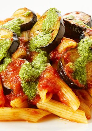 なす入り生ペンネアラビアータバジルの香り-レシピのメイン写真