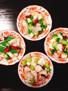 長芋、お好きな海鮮夏野菜でコロコロ酢の物-レシピのメイン写真