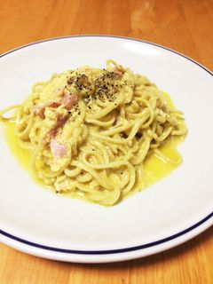焼きそば麺でカルボナーラ!-レシピのメイン写真