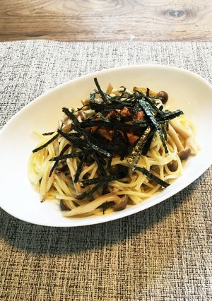 梅肉ときのこの蒸しパスタ-レシピのメイン写真