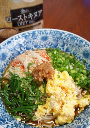 いつものぶっかけ素麺にローストキヌア-レシピのメイン写真