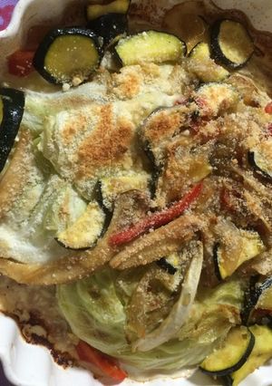 たっぷり野菜のせ蒸して焼いたハンバーグ-レシピのメイン写真