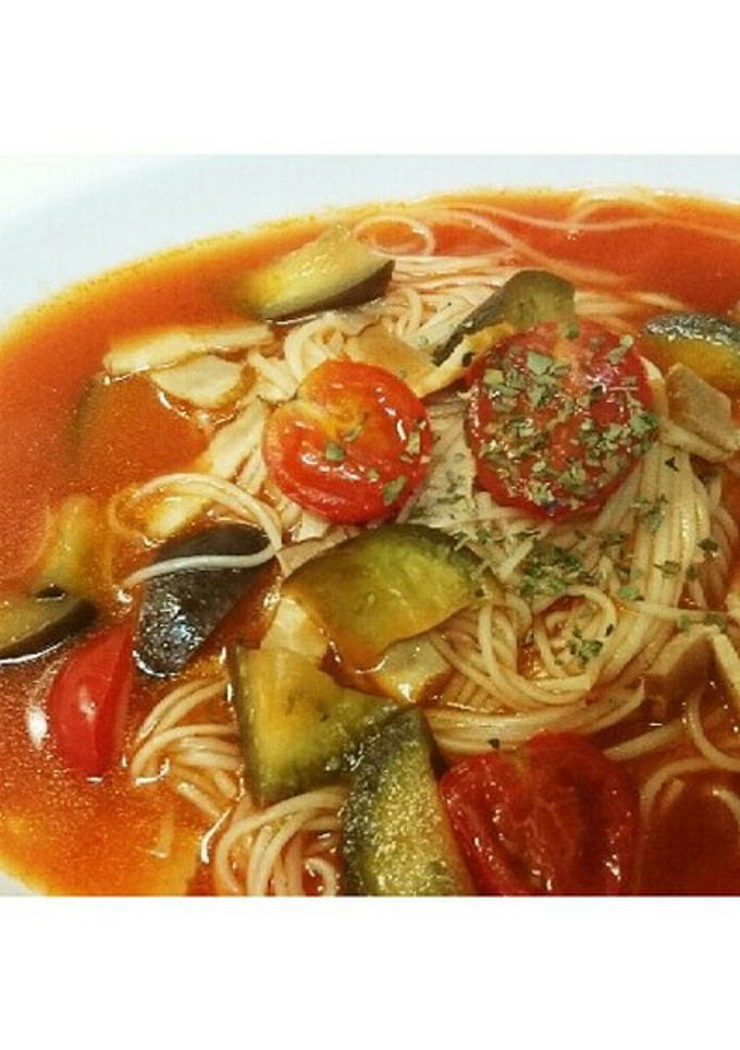時短、簡単！トマトパスタ風そうめん-レシピのメイン写真