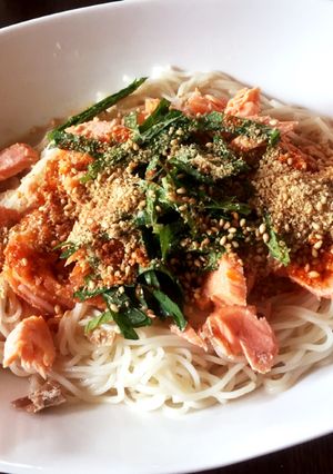 鮭と大葉の豆乳素麺-レシピのメイン写真