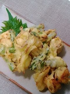 アスパラとホタテのかき揚げ♪-レシピのメイン写真