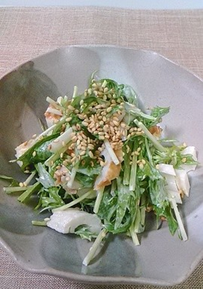 水菜とちくわのわさびマヨ和え♪-レシピのメイン写真