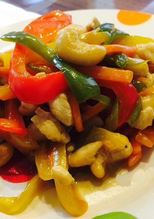 パプリカと肉野菜のナッツ甘酢あんかけ-レシピのメイン写真
