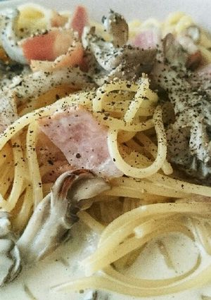 舞茸のカルボナーラスープパスタ-レシピのメイン写真
