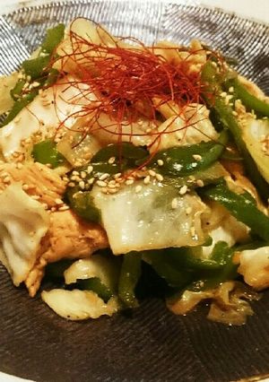 鶏肉 ピーマン キャベツのオイスター炒め-レシピのメイン写真