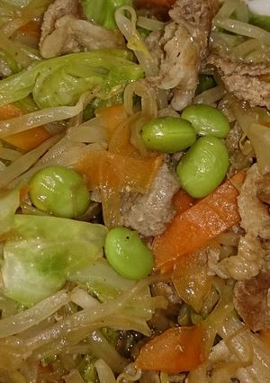 野菜たっぷり汁だく野菜炒め。枝豆入り♪-レシピのメイン写真