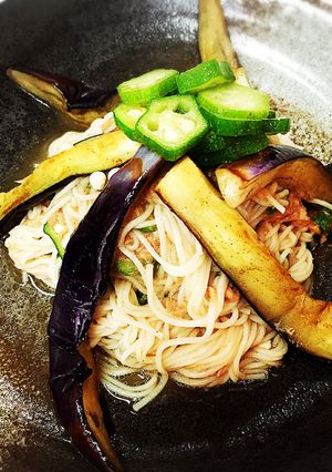 ツナと夏野菜を和えた♪さっぱりそうめん-レシピのメイン写真