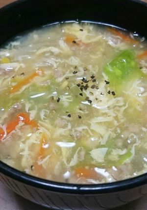 簡単絶品♪野菜たっぷり♡コーン卵スープ-レシピのメイン写真