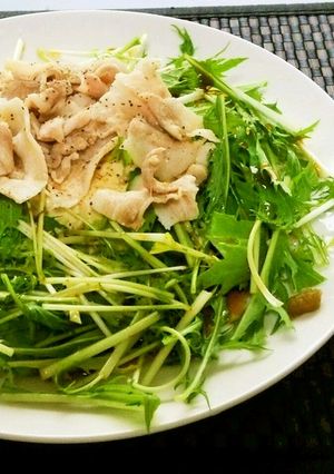 【簡単サラダ】豆腐と水菜の豚しゃぶサラダ-レシピのメイン写真