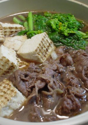 ◎菜の花入り♪牛肉と焼豆腐のすき煮-レシピのメイン写真