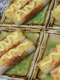 ☆ポテサラリメイク☆竹輪ボート焼き♪-レシピのメイン写真