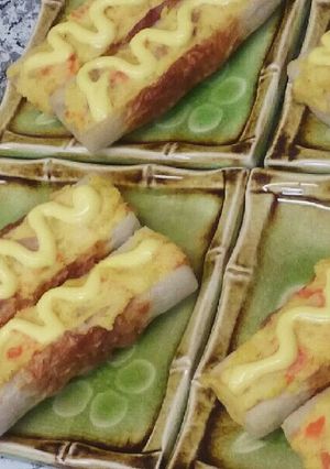 ☆ポテサラリメイク☆竹輪ボート焼き♪-レシピのメイン写真