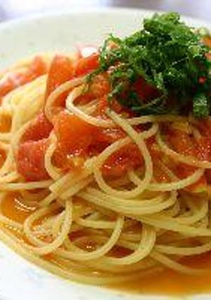 トマトとシソのバター醤油パスタ-レシピのメイン写真