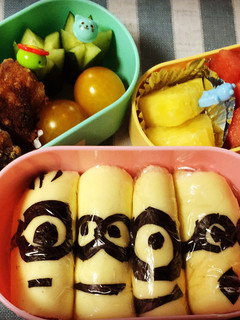 キャラ弁 ☆ミニオンロールサンドイッチ-レシピのメイン写真