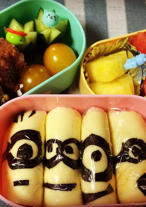 キャラ弁 ☆ミニオンロールサンドイッチ-レシピのメイン写真