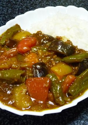 フライパン１つで簡単！夏野菜キーマカレー-レシピのメイン写真